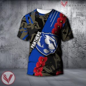 Eastern Illinois Panthers NCAA With Red Poppy Flower 3D Shirt, Unique Gift For Fans - Vesles2014S