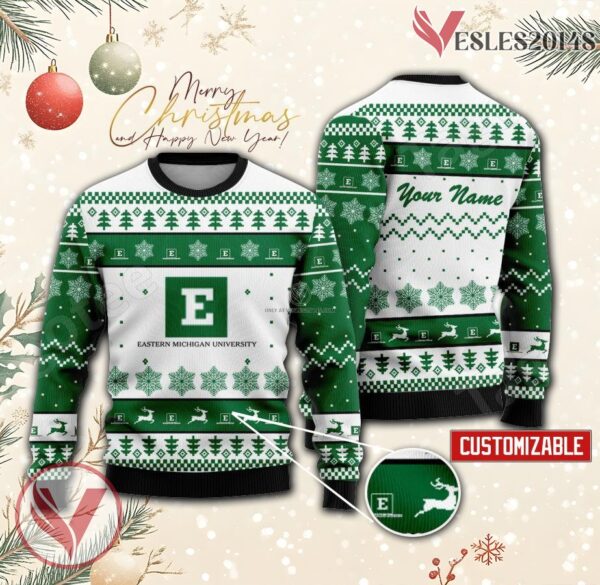 Eastern Michigan University Custom Ugly Christmas Sweater, Unique Gift For Fans - Vesles2014s