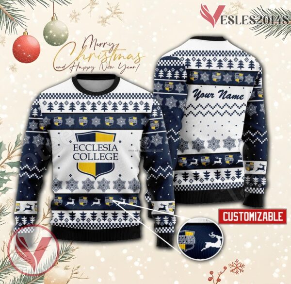 Ecclesia College Custom Ugly Christmas Sweater, Unique Gift For Fans - Vesles2014s