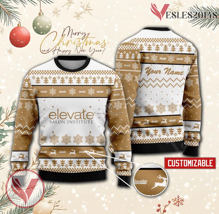 Elevate Salon Institute Custom Ugly Christmas Sweater, Unique Gift For Fans - Vesles2014s