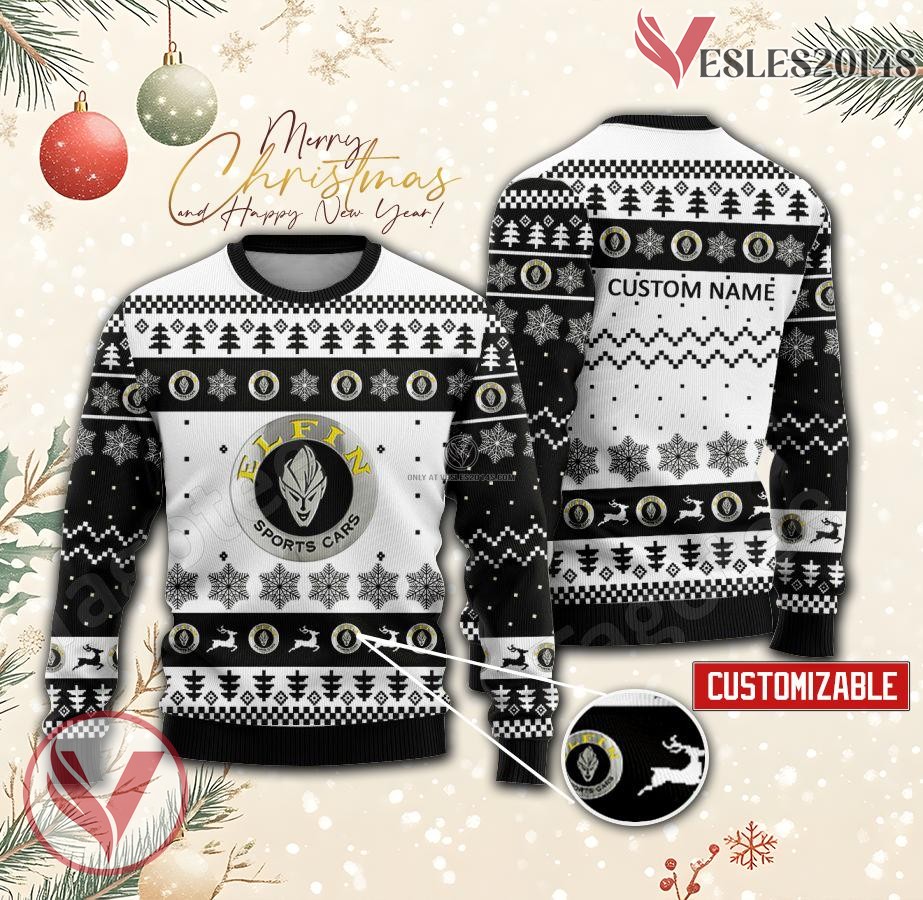 Elfin Logo Personalized Ugly Christmas Sweater, Unique Gift For Fans - Vesles2014s