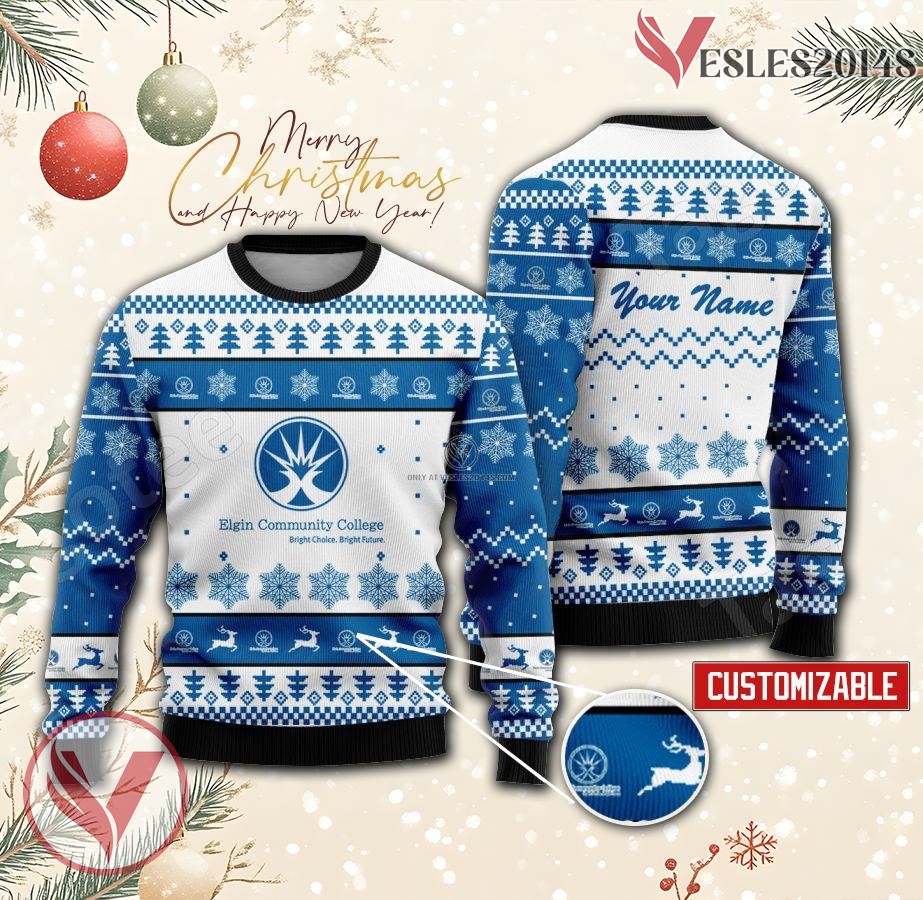 Elgin Community College Custom Ugly Christmas Sweater, Unique Gift For Fans - Vesles2014s