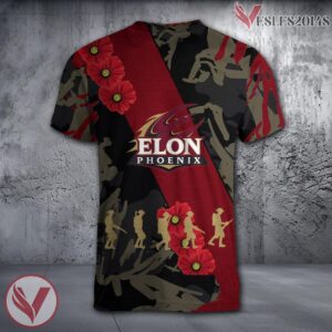 Elon Phoenix NCAA With Red Poppy Flower 3D Shirt, Unique Gift For Fans - Vesles2014S 1
