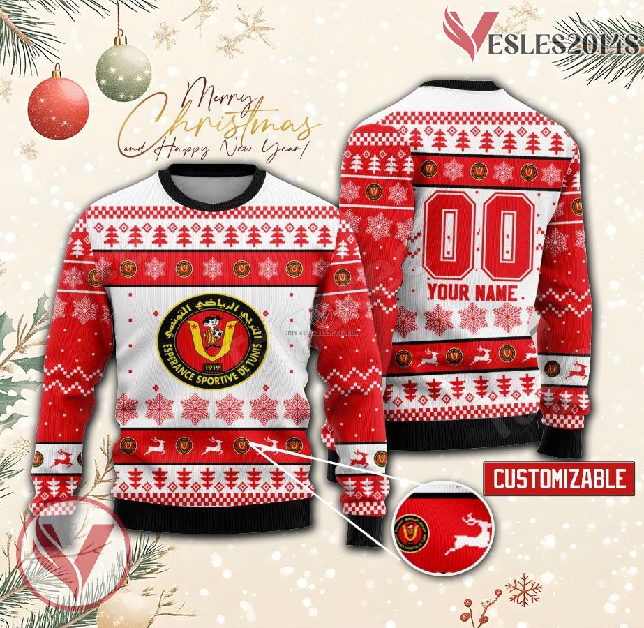 Espérance de Tunis Custom Ugly Christmas Sweater, Unique Gift For Fans - Vesles2014s