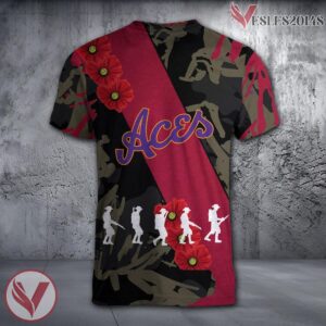 Evansville Purple Aces NCAA With Red Poppy Flower 3D Shirt, Unique Gift For Fans - Vesles2014S 1
