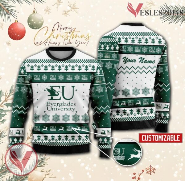 Everglades University Custom Ugly Christmas Sweater, Unique Gift For Fans - Vesles2014s