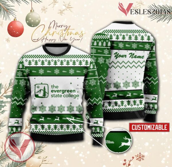 Evergreen State College Personalized Ugly Christmas Sweater, Unique Gift For Fans - Vesles2014s