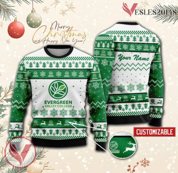 Evergreen Valley College Custom Ugly Christmas Sweater, Unique Gift For Fans - Vesles2014s