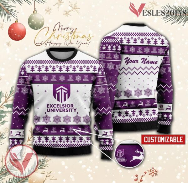 Excelsior College Custom Ugly Christmas Sweater, Unique Gift For Fans - Vesles2014s