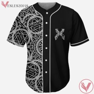 Excision Geometric Seamless Pattern Black Jersey - Vesles2014s