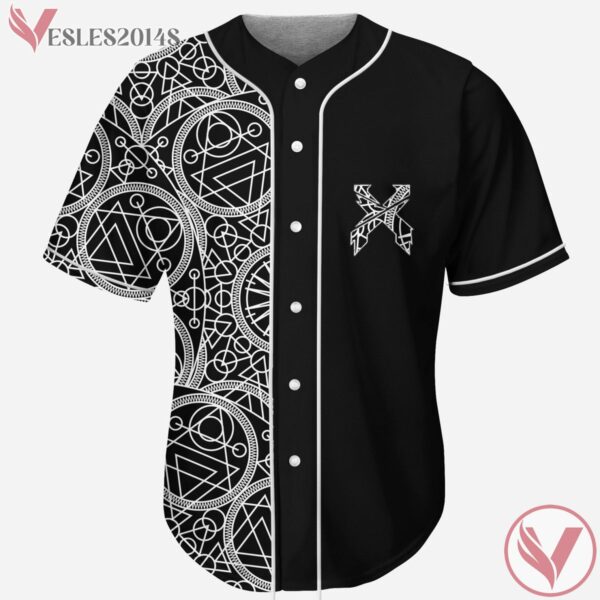 Excision Geometric Seamless Pattern Black Jersey - Vesles2014s