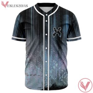 Excision Jersey, Blue Grunge Pattern EDM Rave Outfits For Festival - Vesles2014s