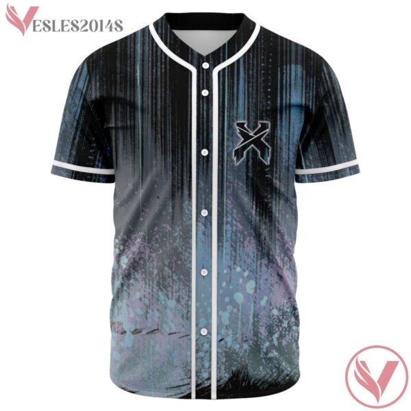 Excision Jersey, Blue Grunge Pattern EDM Rave Outfits For Festival - Vesles2014s