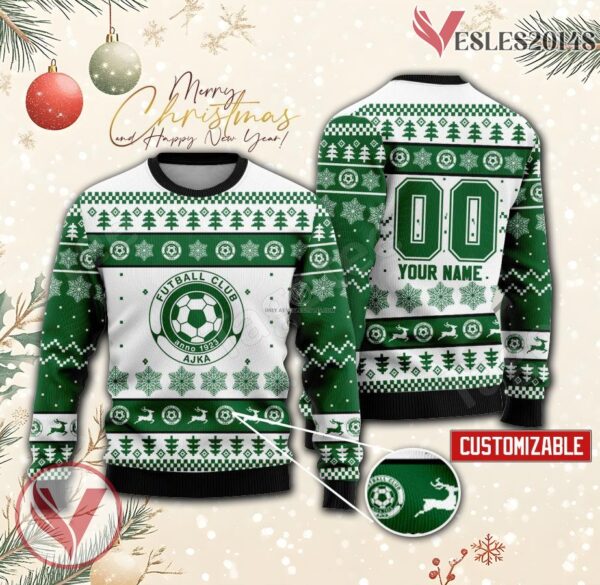 FC Ajka Custom Ugly Christmas Sweater, Unique Gift For Fans - Vesles2014s