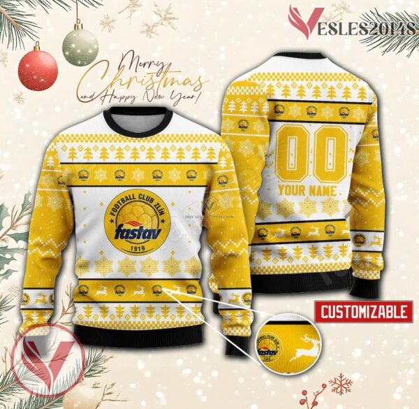 FC Zlín Custom Ugly Christmas Sweater, Unique Gift For Fans - Vesles2014s