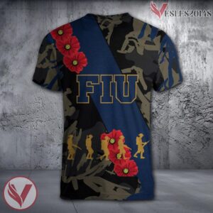FIU Panthers NCAA With Red Poppy Flower 3D Shirt, Unique Gift For Fans - Vesles2014S 1