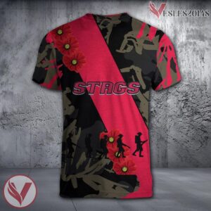 Fairfield Stags NCAA With Red Poppy Flower 3D Shirt, Unique Gift For Fans - Vesles2014S 1