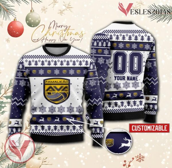 Famalicao Women Volleyball Custom Ugly Christmas Sweater, Unique Gift For Fans - Vesles2014s