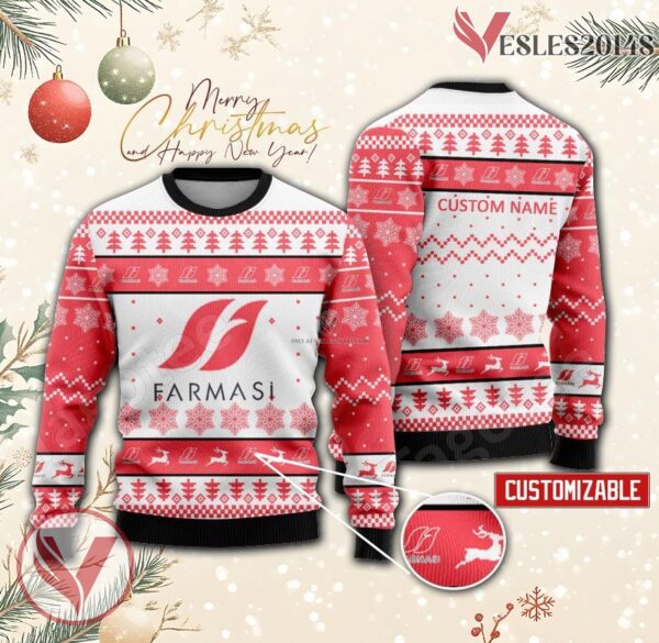 Farmasi Logo Personalized Ugly Christmas Sweater, Unique Gift For Fans - Vesles2014s