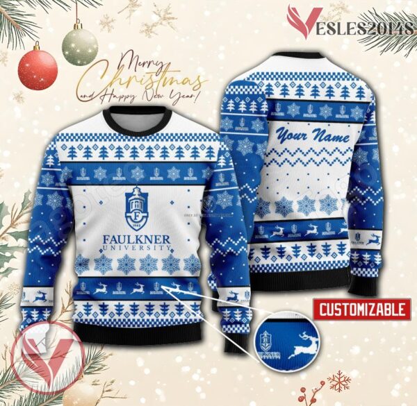 Faulkner University Custom Ugly Christmas Sweater, Unique Gift For Fans - Vesles2014s
