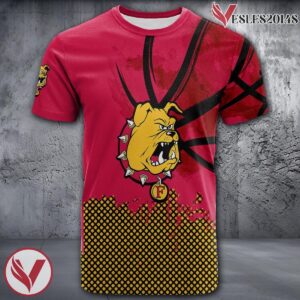 Ferris State Bulldogs Basketball Grunge Pattern Unique Personalized T Shirts - Vesles2014S