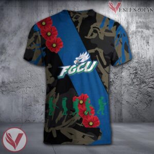 Florida Gulf Coast Eagles NCAA With Red Poppy Flower 3D Shirt, Unique Gift For Fans - Vesles2014S 1