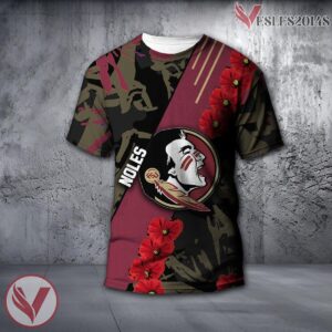 Florida State Seminoles NCAA With Red Poppy Flower 3D Shirt, Unique Gift For Fans - Vesles2014S