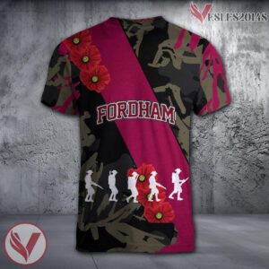 Fordham Rams NCAA With Red Poppy Flower 3D Shirt, Unique Gift For Fans - Vesles2014S 1