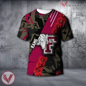 Fordham Rams NCAA With Red Poppy Flower 3D Shirt, Unique Gift For Fans - Vesles2014S