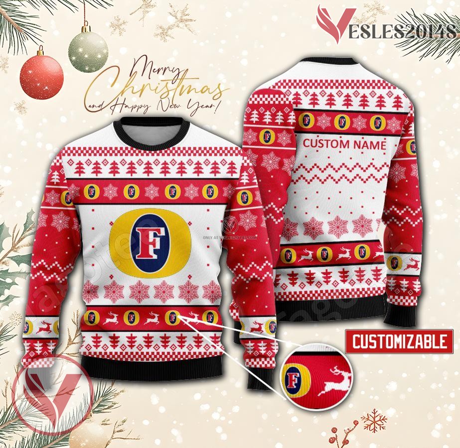 Foster's Logo Personalized Ugly Christmas Sweater, Unique Gift For Fans - Vesles2014s