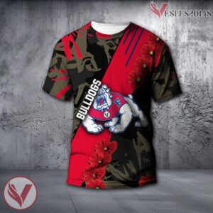 Fresno State Bulldogs NCAA With Red Poppy Flower 3D Shirt, Unique Gift For Fans - Vesles2014S