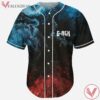 G Rex Red  Blue Grunge Baseball Jersey For EDM Festivals, Gift Ideas For Music Lovers - Vesles2014s
