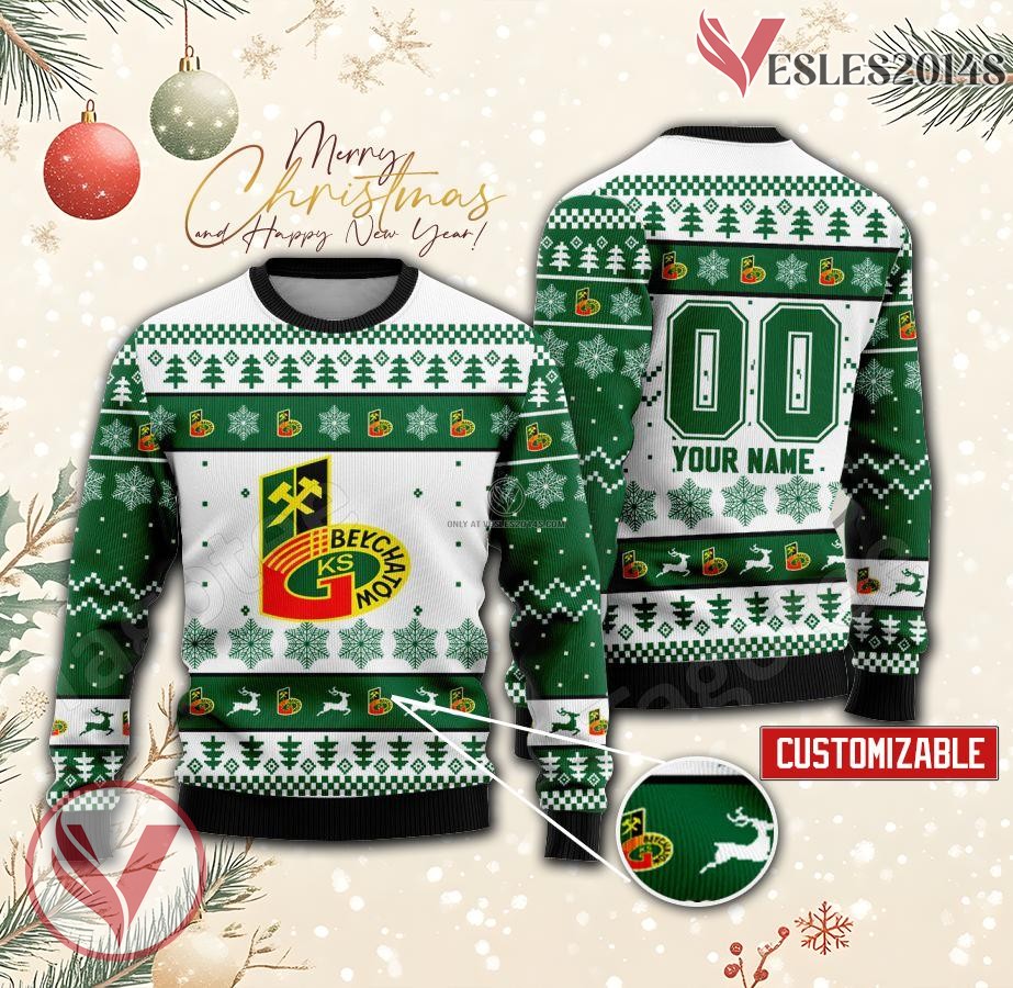 GKS Belchatów Custom Ugly Christmas Sweater, Unique Gift For Fans - Vesles2014s