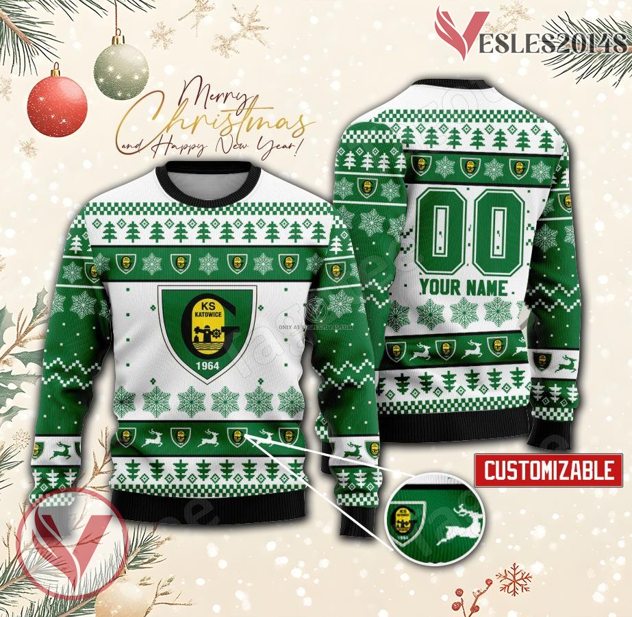 GKS Katowice Hockey Custom Ugly Christmas Sweater, Unique Gift For Fans - Vesles2014s