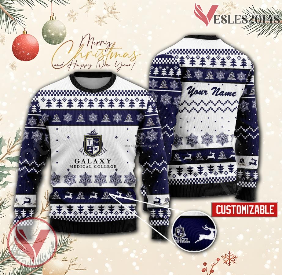 Galaxy Medical College Custom Ugly Christmas Sweater, Unique Gift For Fans - Vesles2014s