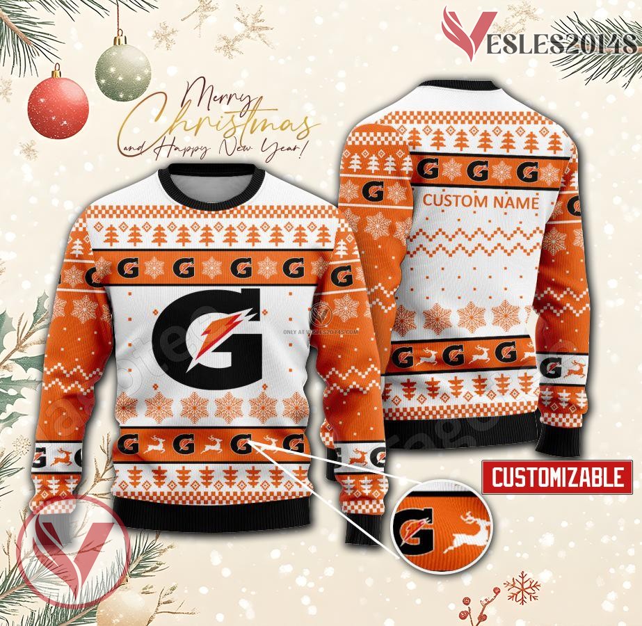 Gatorade Logo Personalized Ugly Christmas Sweater, Unique Gift For Fans - Vesles2014s