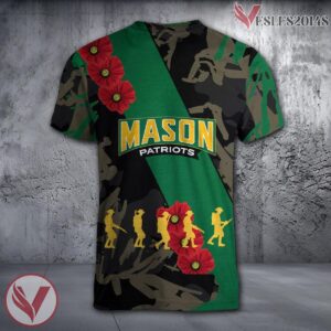 George Mason Patriots NCAA With Red Poppy Flower 3D Shirt, Unique Gift For Fans - Vesles2014S 1