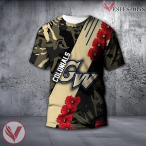 George Washington Colonials NCAA With Red Poppy Flower 3D Shirt, Unique Gift For Fans - Vesles2014S