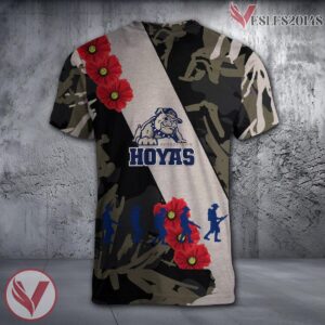 Georgetown Hoyas NCAA With Red Poppy Flower 3D Shirt, Unique Gift For Fans - Vesles2014S 1