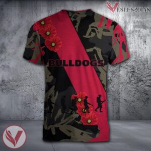 Georgia Bulldogs NCAA With Red Poppy Flower 3D Shirt, Unique Gift For Fans - Vesles2014S 1