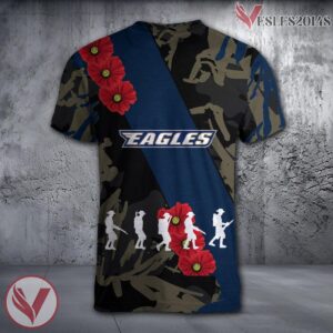 Georgia Southern Eagles NCAA With Red Poppy Flower 3D Shirt, Unique Gift For Fans - Vesles2014S 1
