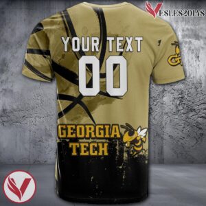 Georgia Tech Yellow Jackets Basketball Grunge Pattern Unique Personalized T Shirts - Vesles2014S 1