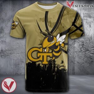 Georgia Tech Yellow Jackets Basketball Grunge Pattern Unique Personalized T Shirts - Vesles2014S