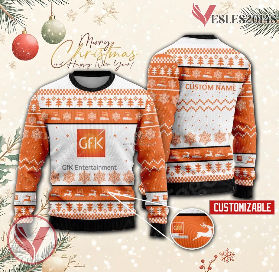 GfK Entertainment Logo Personalized Ugly Christmas Sweater, Unique Gift For Fans - Vesles2014s