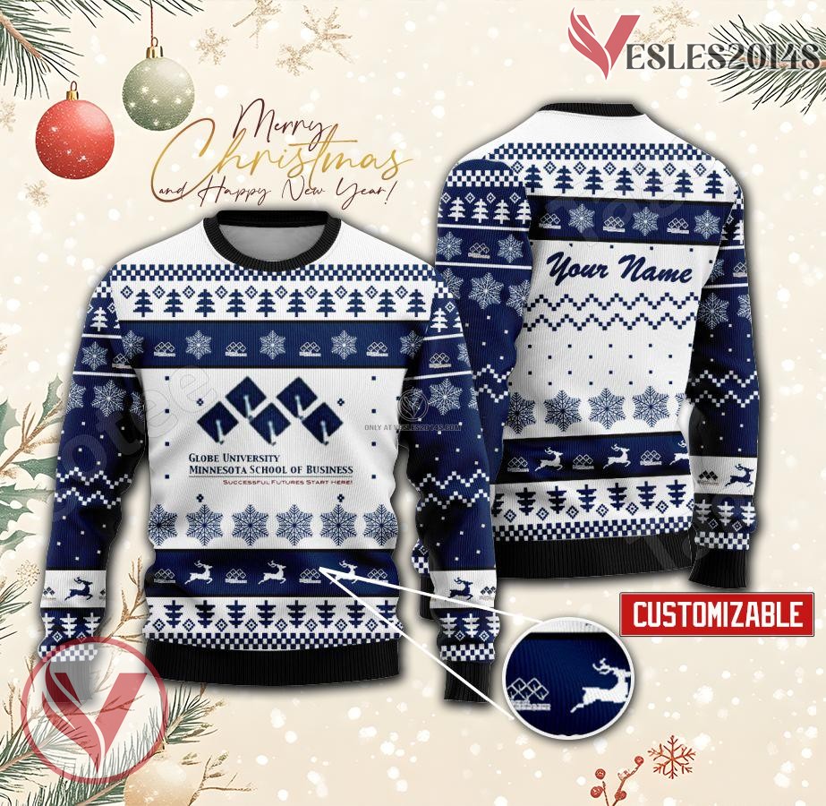 Globe University Minnesota School of Business Custom Ugly Christmas Sweater, Unique Gift For Fans - Vesles2014s