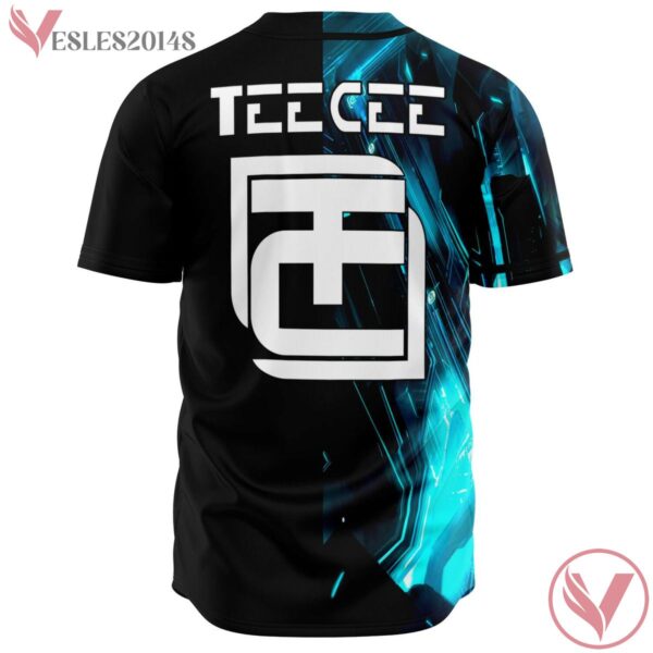 Glowing Blue Cyberpunk Pattern Teecee Custom Jersey - Vesles2014s 1