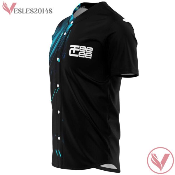 Glowing Blue Cyberpunk Pattern Teecee Custom Jersey - Vesles2014s 2