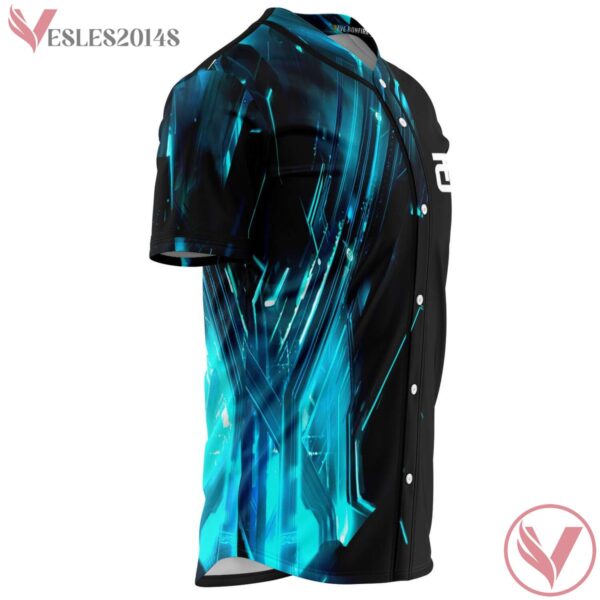 Glowing Blue Cyberpunk Pattern Teecee Custom Jersey - Vesles2014s 3