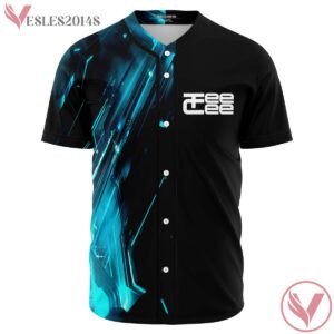 Glowing Blue Cyberpunk Pattern Teecee Custom Jersey - Vesles2014s