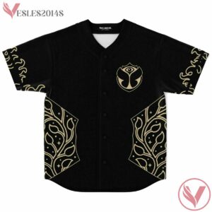 Gold Black Floral Line Pattern Tomorrowland Jersey shirt - Vesles2014s